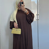 ROBE MANCHE BOUFFANTES [MARRON CHOCOLAT]