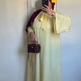 ROBE COL À NOEUD [JAUNE]