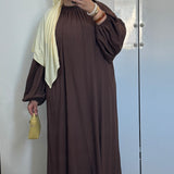ROBE MANCHE BOUFFANTES [MARRON CHOCOLAT]
