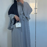 ROBE À VOLANT VICHY [BLEU MARINE]
