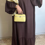 ROBE À VOLANT [MARRON CHOCOLAT]