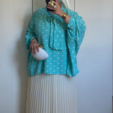 CHEMISIER À POIS [TURQUOISE]