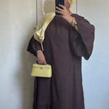 ROBE À VOLANT [MARRON CHOCOLAT]