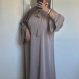 ROBE COL À NOEUD [TAUPE]