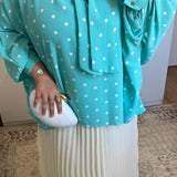 CHEMISIER À POIS [TURQUOISE]