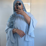 ROBE À VOLANT VICHY [BLUE BABY]