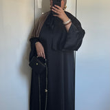 ROBE COL À NOEUD [NOIRE]