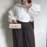 PANTALON LARGE FLUIDE [CHOCOLAT]