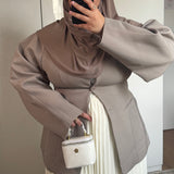 BLAZER CINTRÉ MANCHE BALLON [TAUPE]