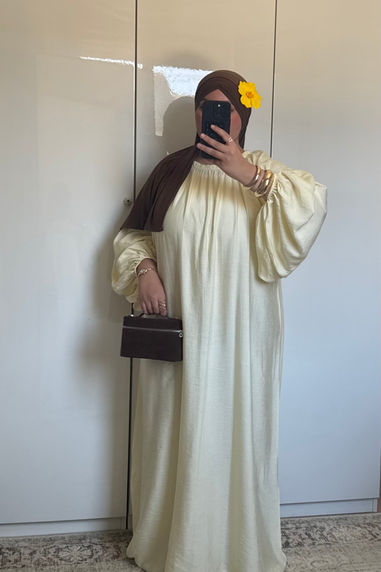 ROBE MANCHE BOUFFANTES [JAUNE BEURRE]