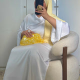 ROBE SATINÉE DRAPÉE [BLANCHE]