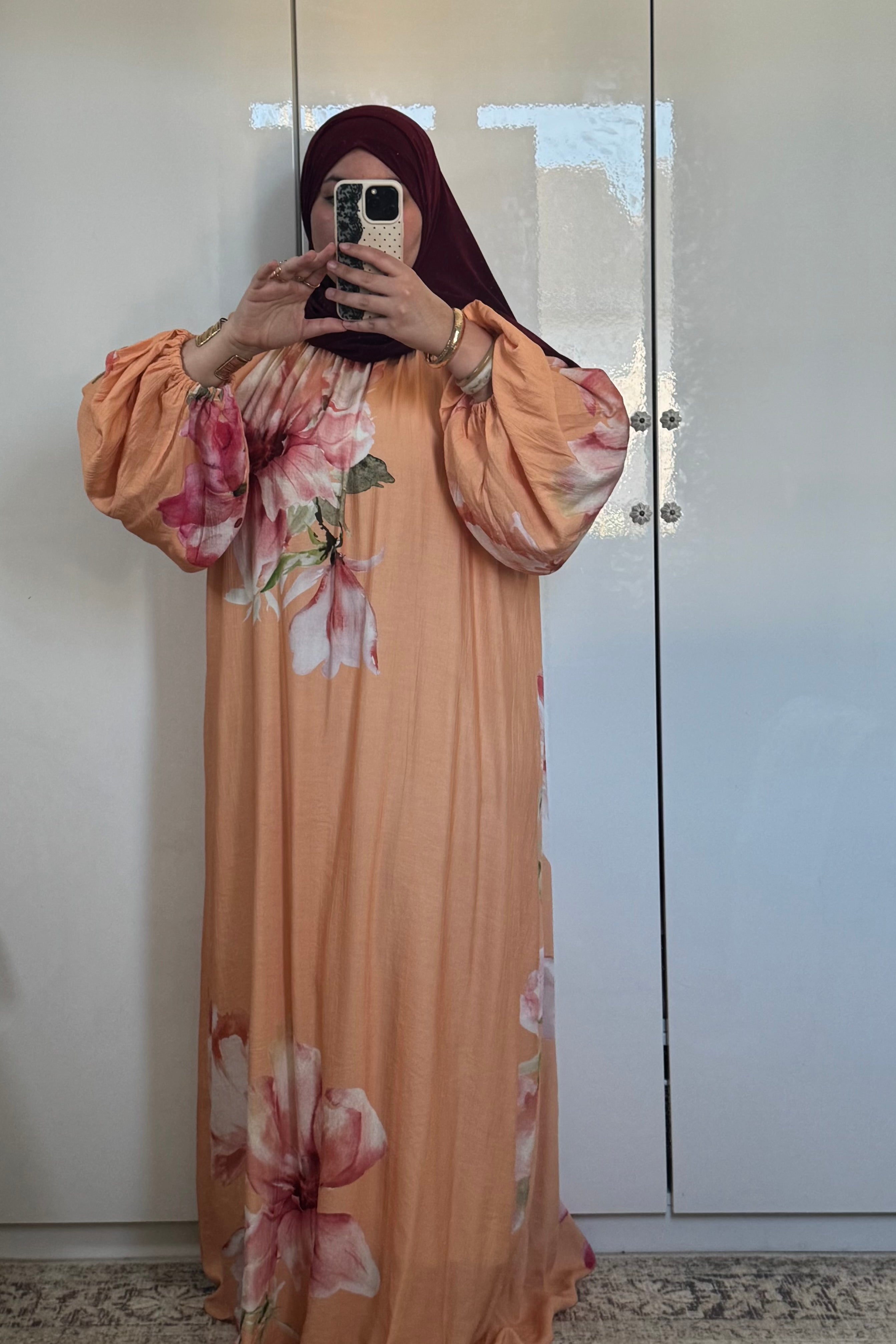 ROBE BALLON FLEUR [ORANGE]