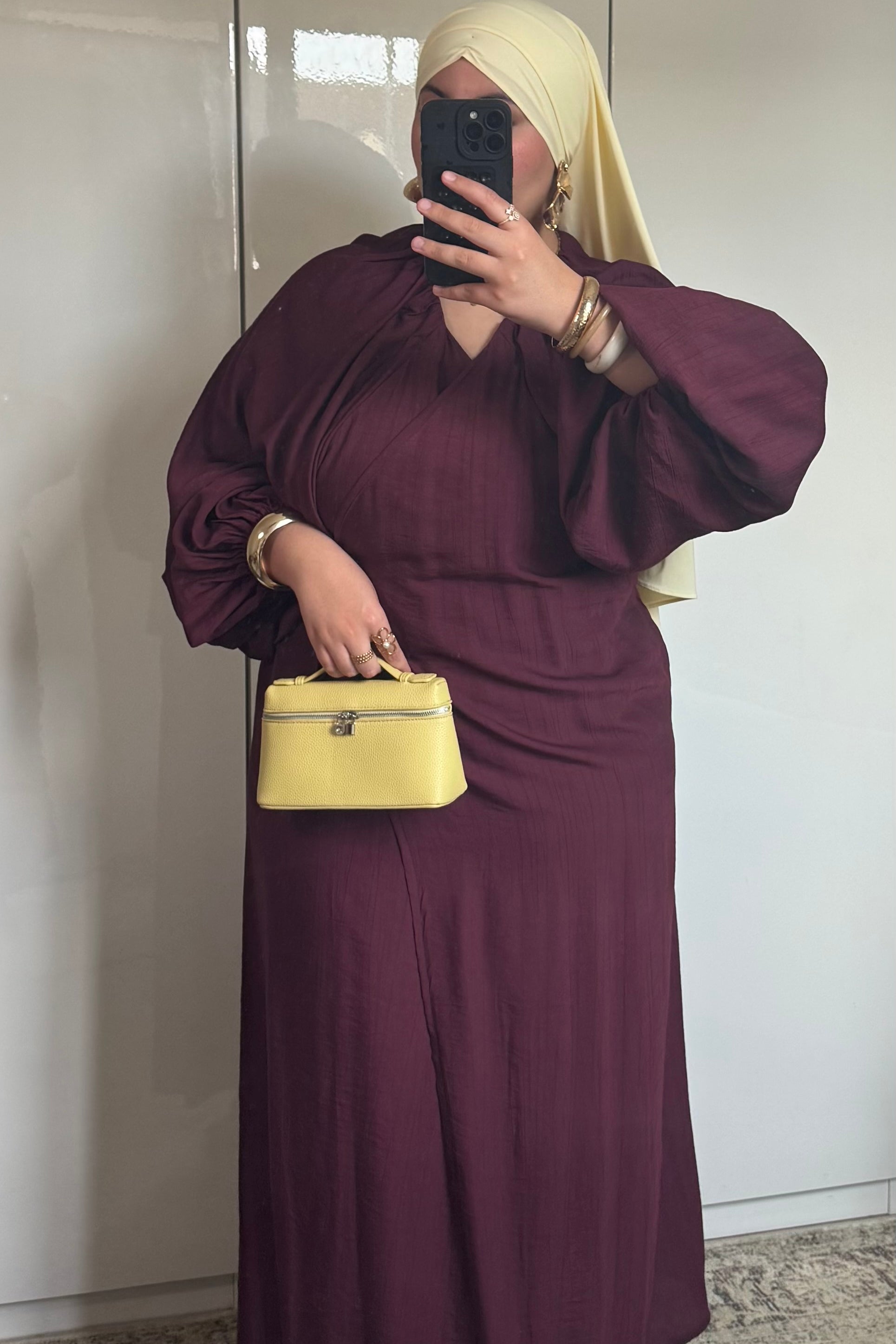ROBE CACHE-COEUR [AUBERGINE]