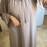 ROBE COL À NOEUD [TAUPE]