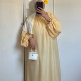 ROBE MANCHES BOUFFANTES VICHY [JAUNE]