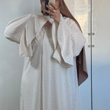 ROBE À VOLANT VICHY [BEIGE]