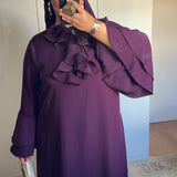 ROBE COL VOLANT [AUBERGINE]