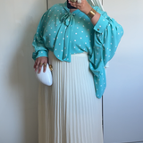 CHEMISIER À POIS [TURQUOISE]