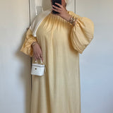 ROBE MANCHES BOUFFANTES VICHY [JAUNE]