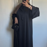 ROBE COL À NOEUD [NOIRE]