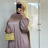 ROBE SATINÉE [TAUPE PIVOINE]