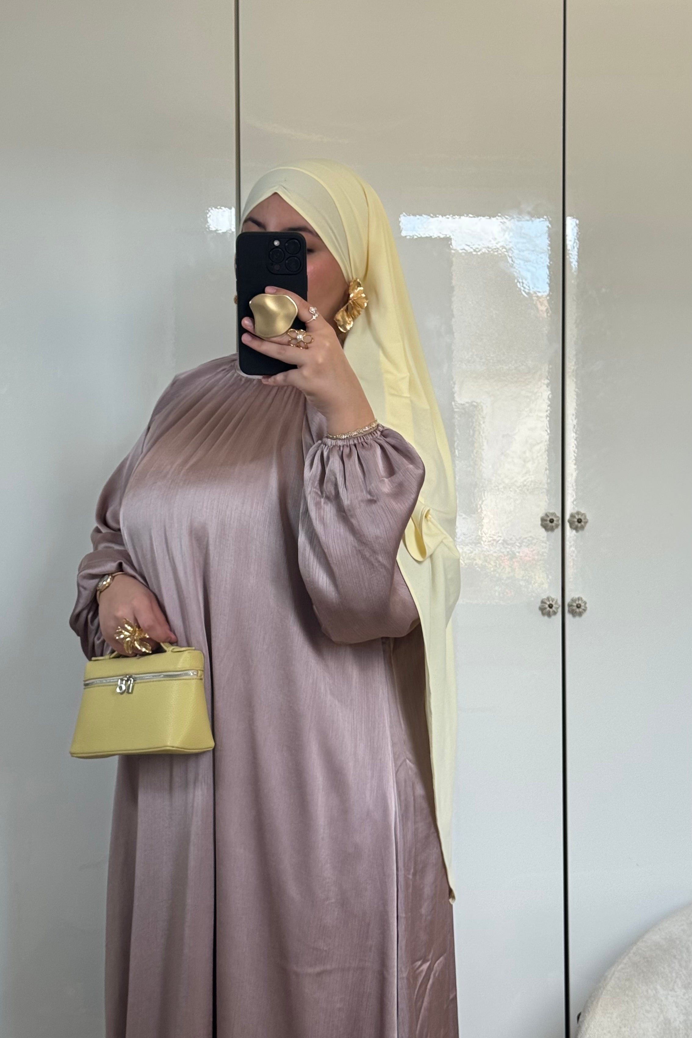 ROBE SATINÉE [TAUPE PIVOINE]
