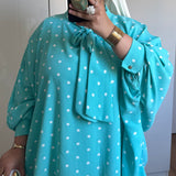 CHEMISIER À POIS [TURQUOISE]