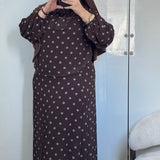 ENSEMBLE À POIS [MARRON & BLANC]