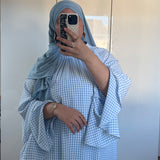 ROBE À VOLANT VICHY [BLUE BABY]