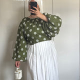 CHEMISIER À PETIT POIS [VERT OLIVE]