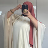 ABAYA PAPILLON SATIN & MOUSSELINE [IVOIRE]