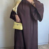 ROBE À VOLANT [MARRON CHOCOLAT]