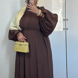 ROBE MANCHE BOUFFANTES [MARRON CHOCOLAT]