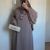 ROBE COL VOLANT [TAUPE]