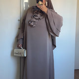 ROBE COL VOLANT [TAUPE]