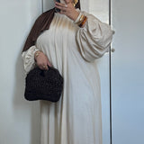 ROBE MANCHE BOUFFANTES [BEIGE]
