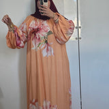 ROBE BALLON FLEUR [ORANGE]