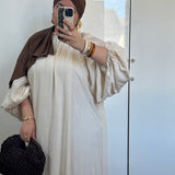 ROBE MANCHE BOUFFANTES [BEIGE]