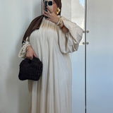ROBE MANCHE BOUFFANTES [BEIGE]