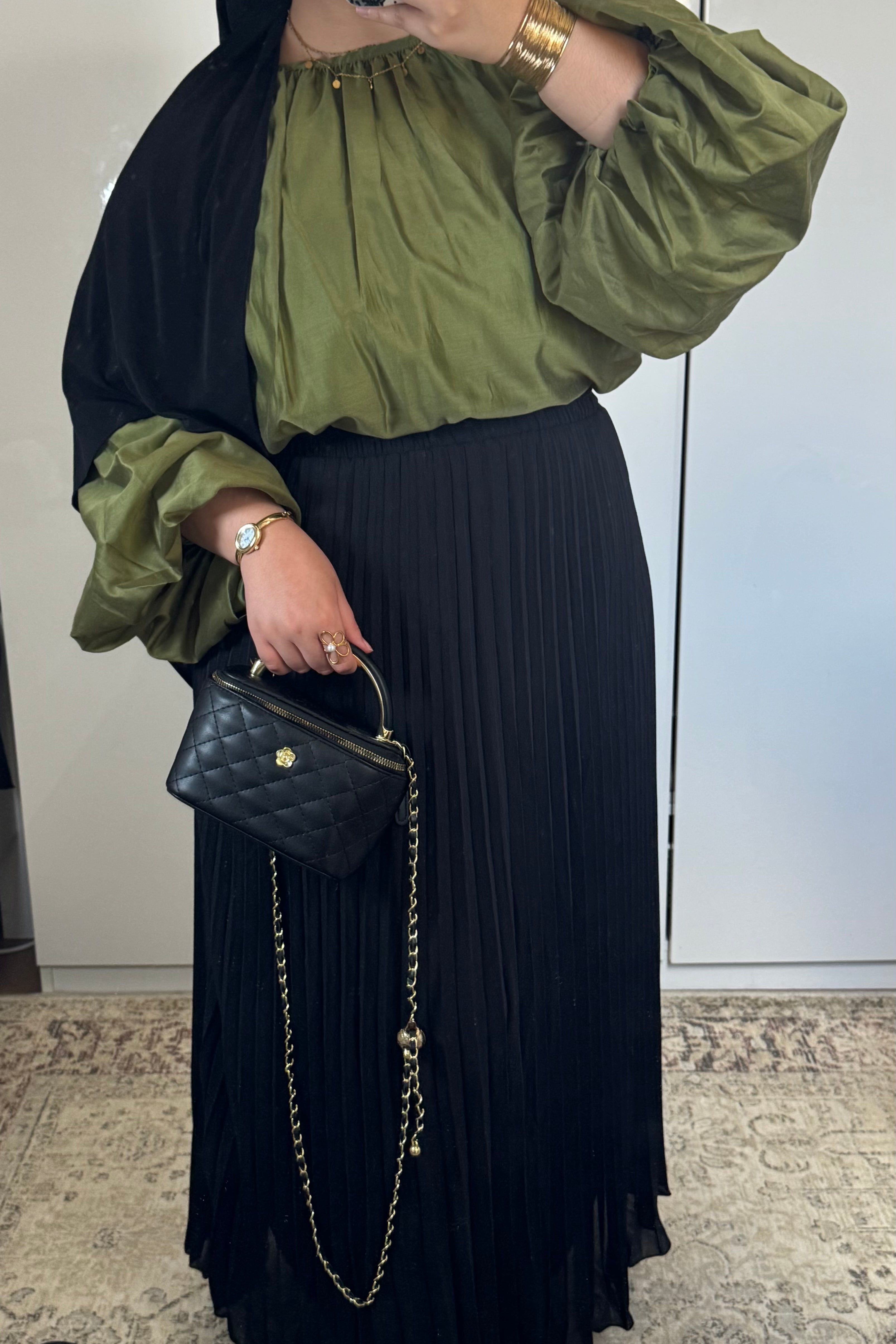 BLOUSE ORGANZA [VERT OLIVE]