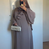 ROBE COL VOLANT [TAUPE]