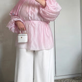 BLOUSE ORGANZA [ROSE]