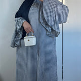 ROBE À VOLANT VICHY [BLEU MARINE]