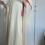 ABAYA PAPILLON SATIN & MOUSSELINE [IVOIRE]