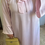 ROBE COL À NOEUD [ROSE]