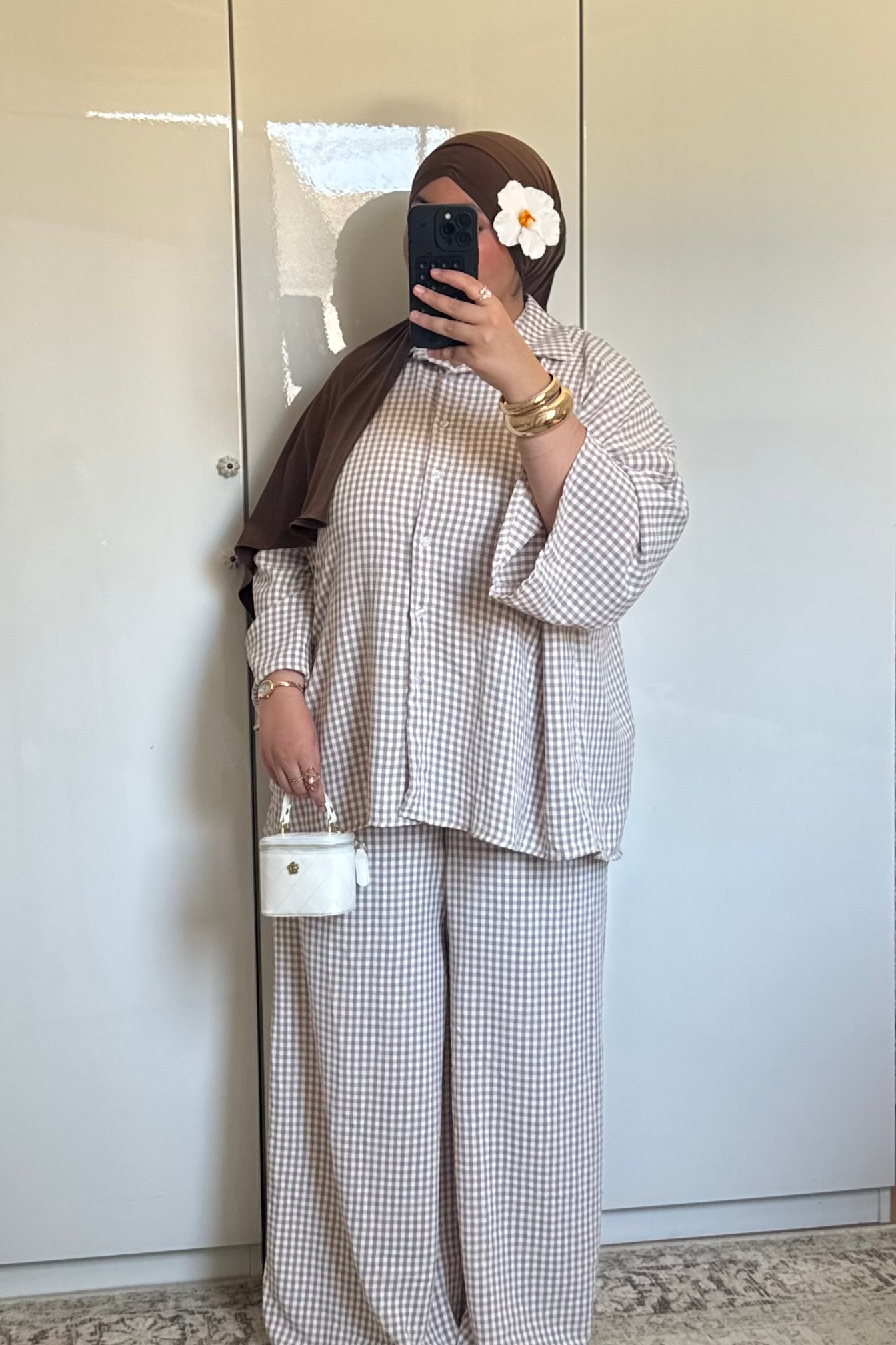 ENSEMBLE VICHY [TAUPE]