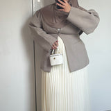 BLAZER CINTRÉ MANCHE BALLON [TAUPE]