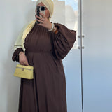 ROBE MANCHE BOUFFANTES [MARRON CHOCOLAT]