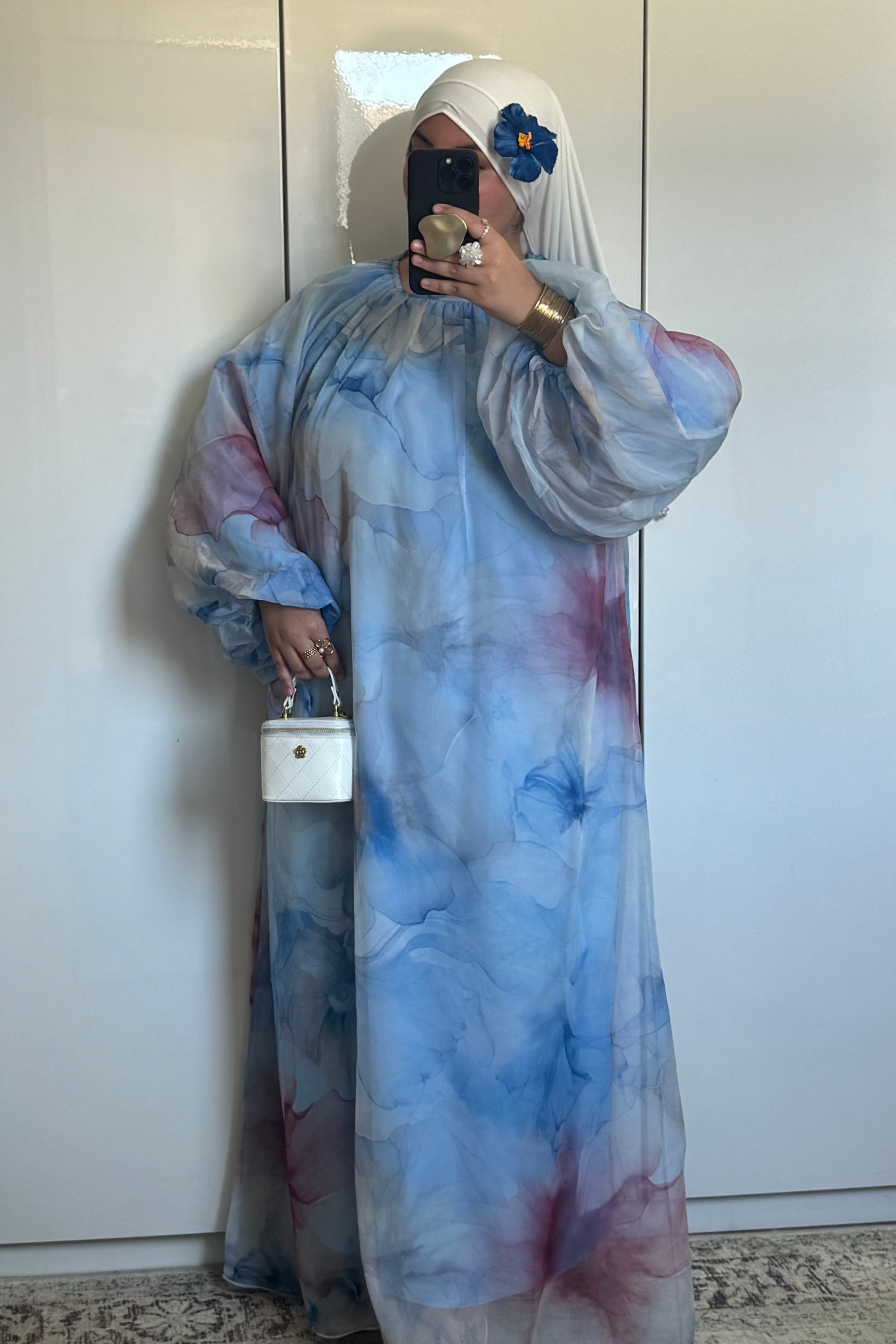 ROBE MOUSSELINE [BLEU]