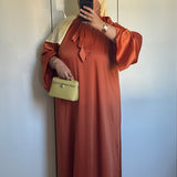 ROBE COL À NOEUD [ORANGE]